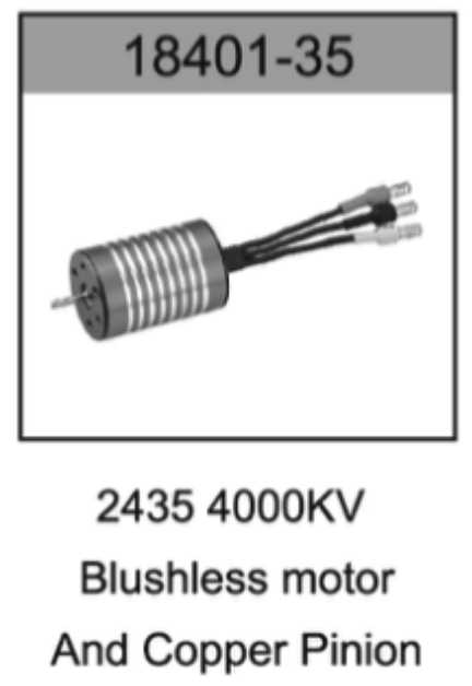 HOSpeed 18401-35 2435 4000KV Brushless Motor & Copper Pinion (8348647882989)