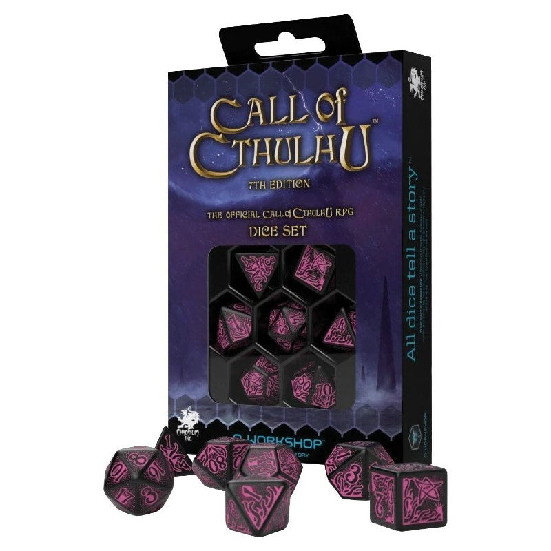 Q Workshop Call of Cthulhu 7th Edition Black & magenta Dice Set