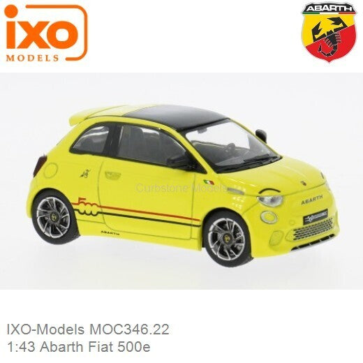 IXO Models MOC346.22 1/43 FIAT ABARTH 500E 2024 - YELLOW - Hobby City NZ