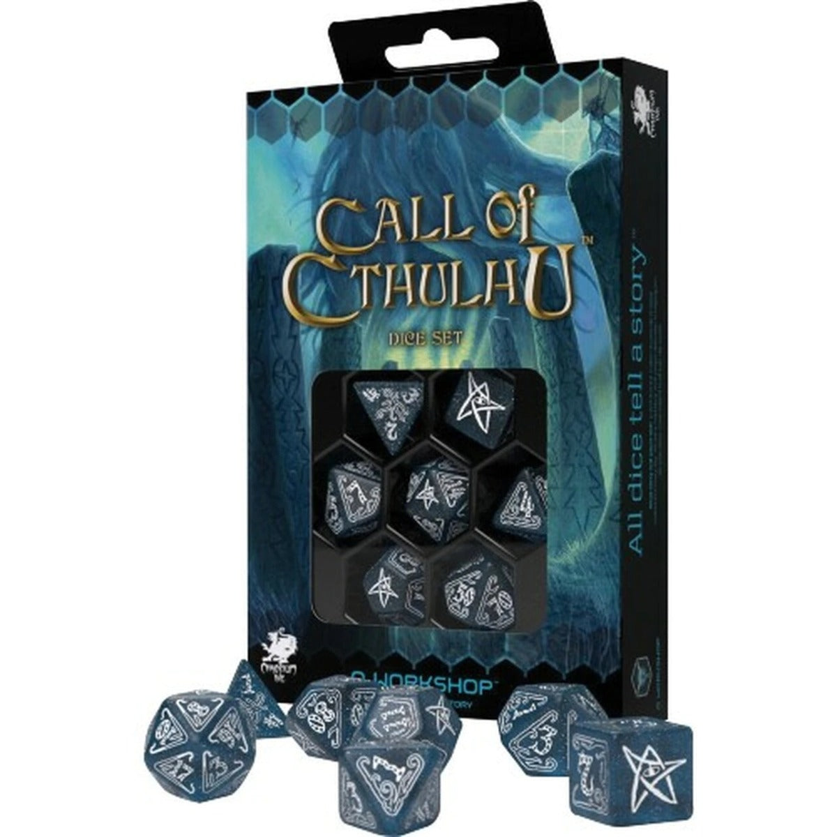 Q Workshop Call of Cthulhu Abyssal & white Dice Set