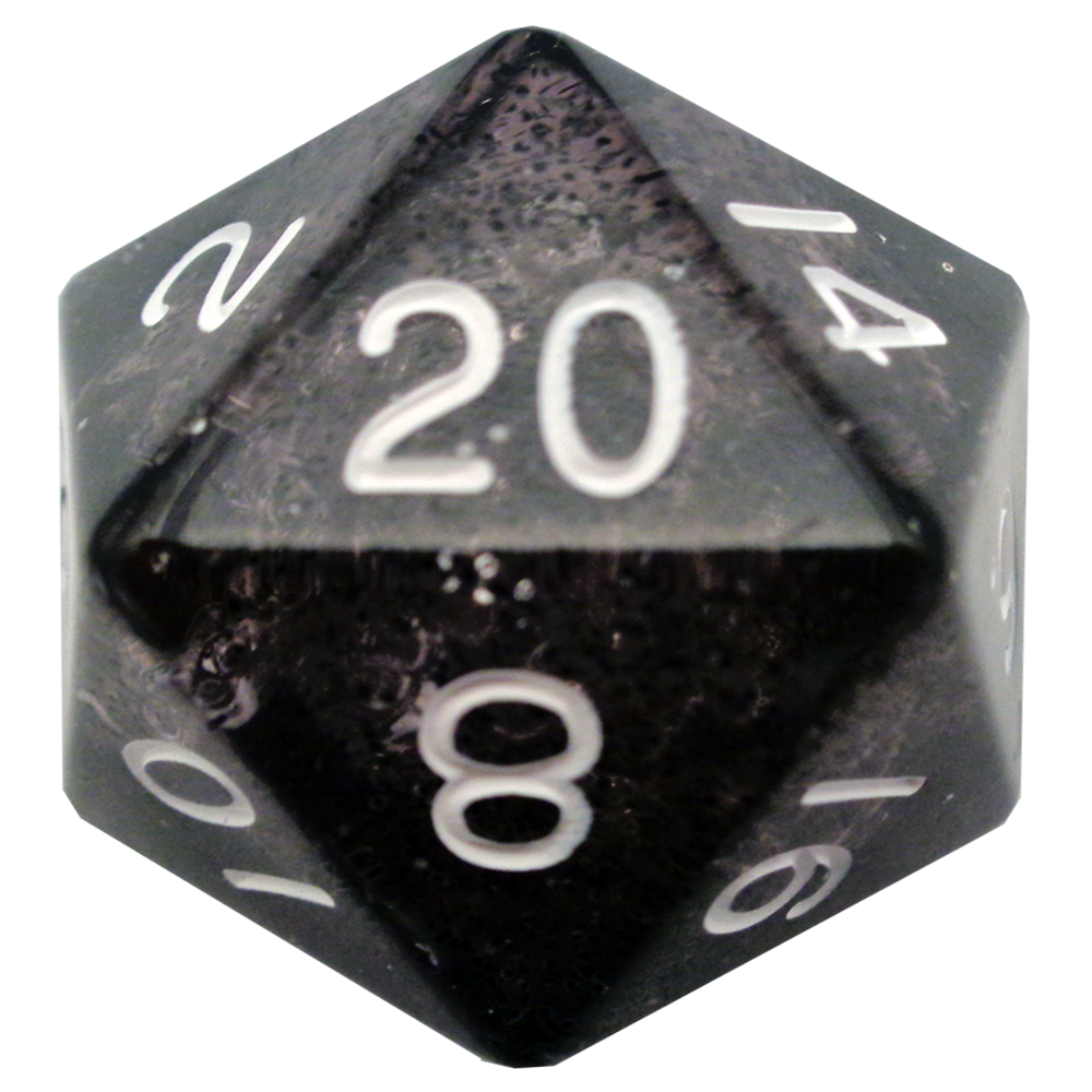 MDG Mega Acrylic d20: Ethereal Black