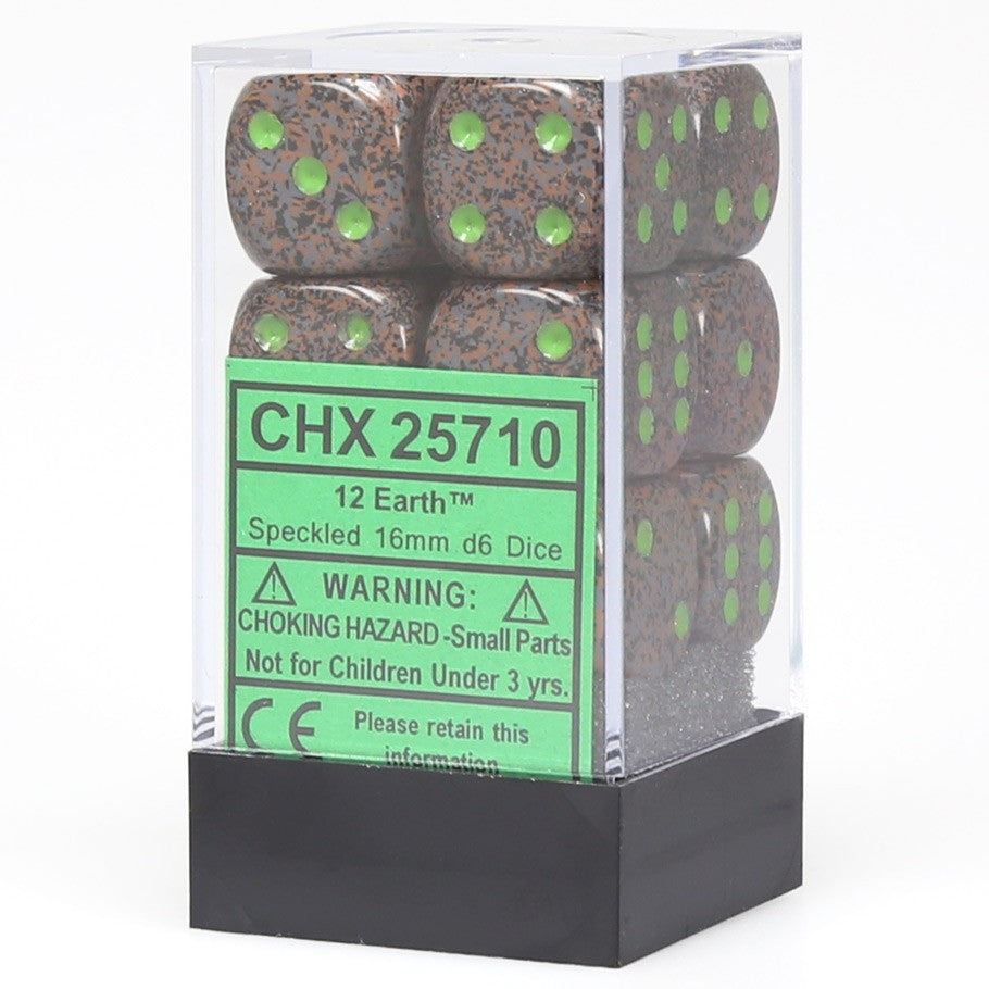 Chessex Speckled 16mm d6 Earth Dice Block (12 dice)
