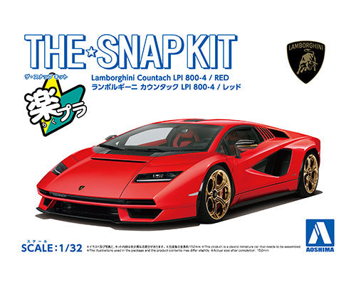 Aoshima 1/32 SNAP LAMBORGHINI Countach LPI 800-4 (Red)