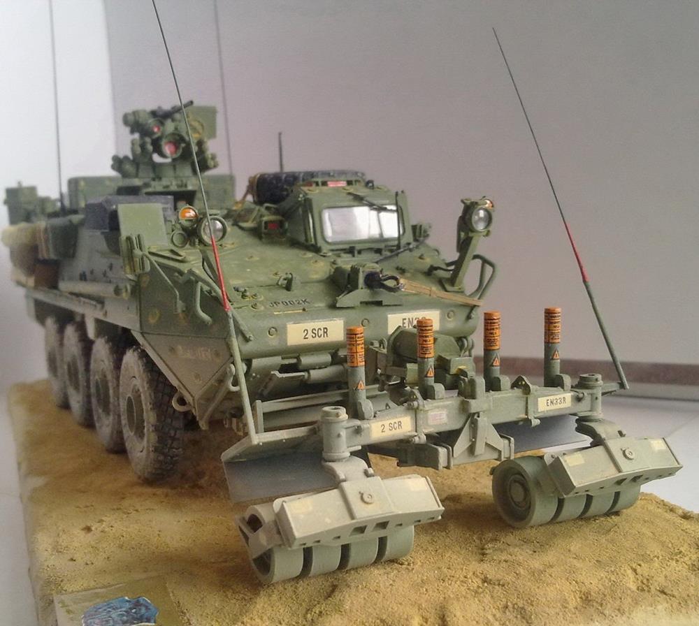 Trumpeter 01574 1/35 M1132 Stryker Engineer Squad Vehicle w/LWMR-Mine Roller/SOB - Hobby City NZ