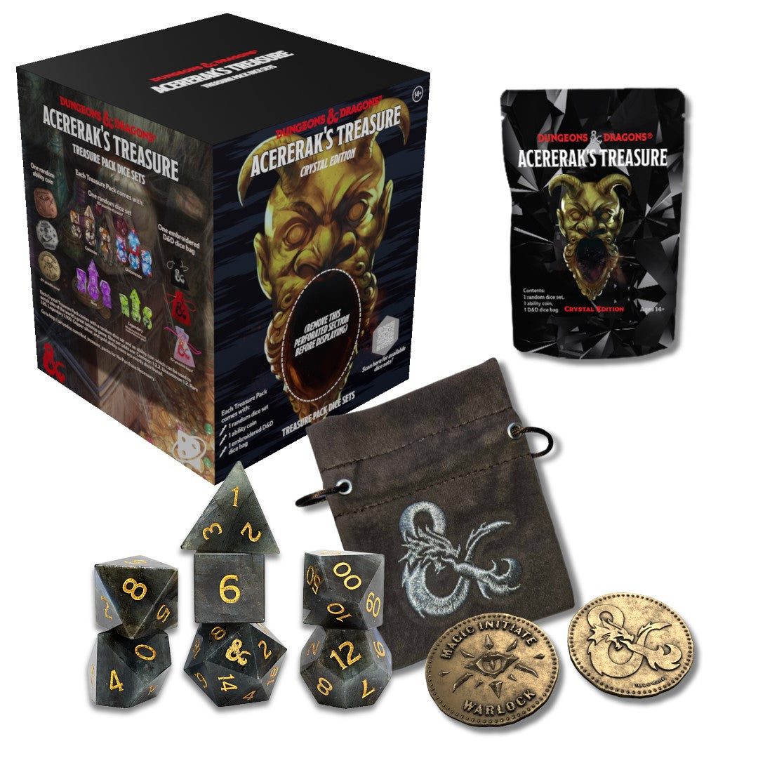 Dungeons & Dragons Acererak's Treasure Crystal Edition 25 Count Dice Set