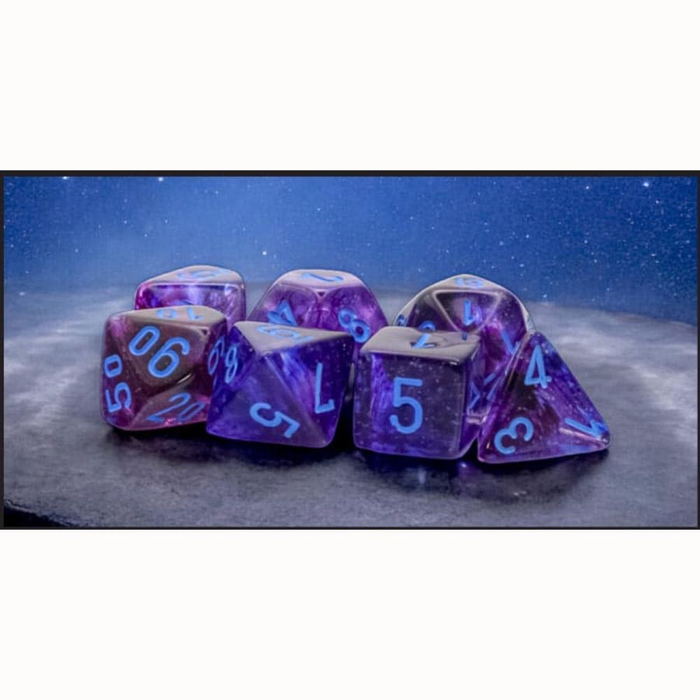 Chessex Nebula Nocturnal/blue Luminary Mega-hedral 7-Die Set - CHX22547