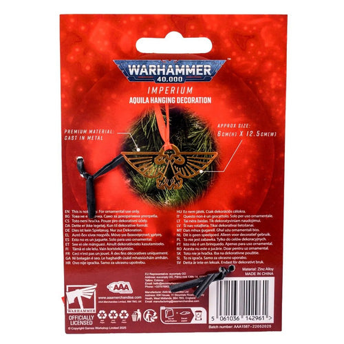 AAA Merchandise 1207802 Warhammer Aquilla Hanging Decoration