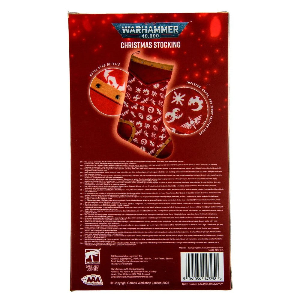 AAA Merchandise 1213733 Warhammer Multi Faction Christmas Stocking Red