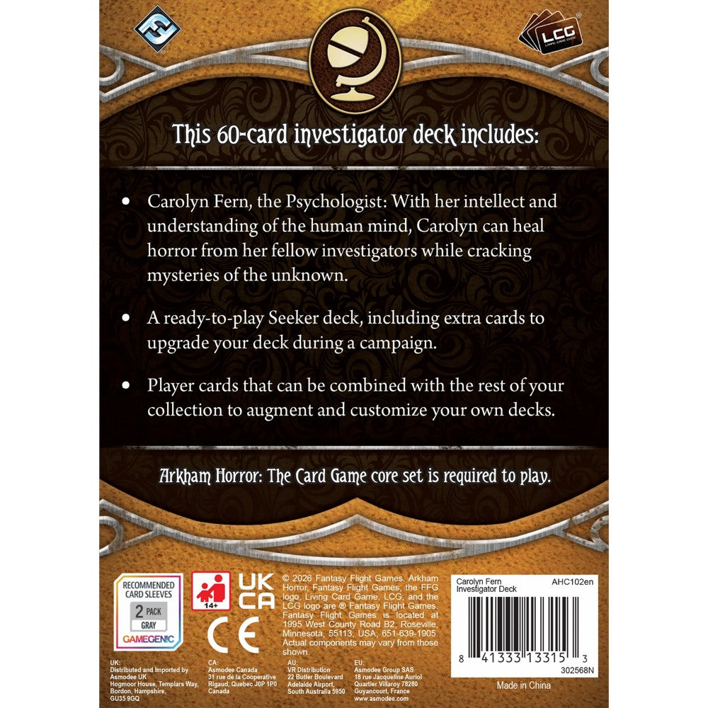 Fantasy Flight Games Arkham Horror The Card Game Investigator Deck Carolyn (2)