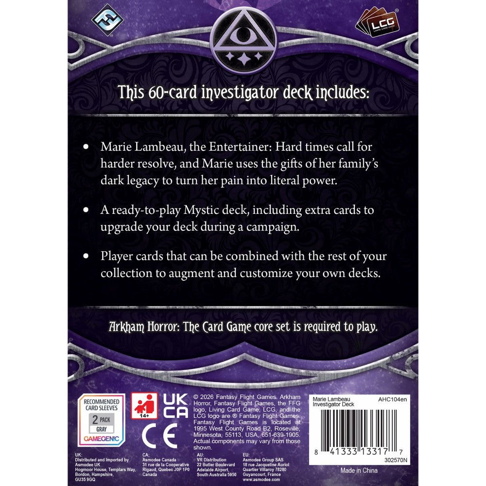 Fantasy Flight Games Arkham Horror The Card Game Investigator Deck Marie (2)