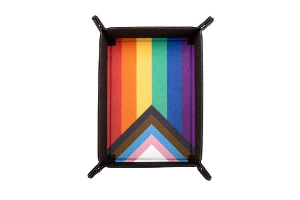 MDG FanRoll MDG508 Pride Fold Up Velvet Dice Tray Rainbow Flag