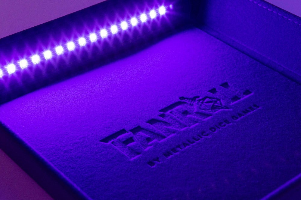 MDG FanRoll MDG530 Blacklight Dice Tray with d20 Black