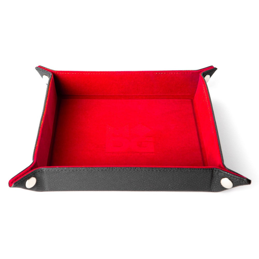 MDG FanRoll MDG531 Fold Up Velvet Dice Tray w/ PU Leather Backing Red