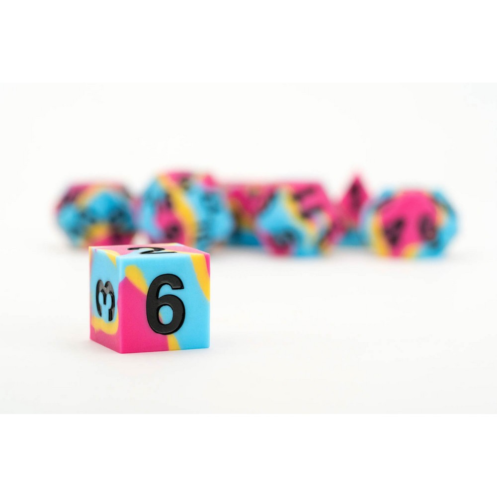 MDG FanRoll 16mm Pride Sharp Edge Silicone Rubber Poly Dice (4)