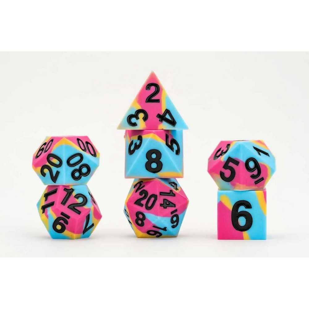MDG FanRoll 16mm Pride Sharp Edge Silicone Rubber Poly Dice (3)