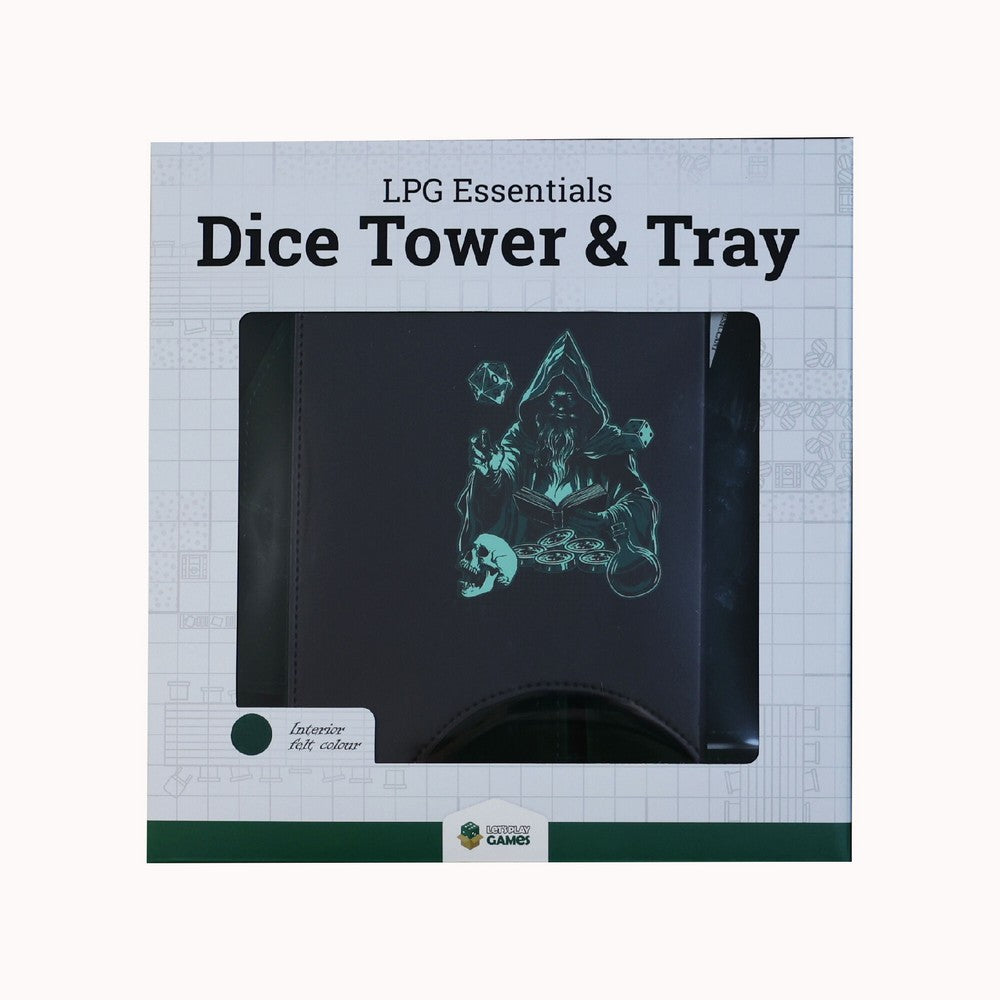 Lets Play Games 259037 Essentials Dice Tower and Mat Slate / Lich green