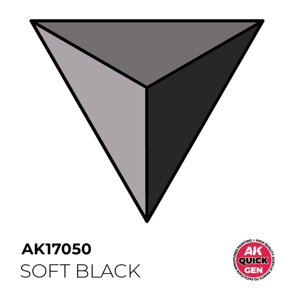 AK Interactive AK17050 Quick Gen Soft Black 18 ml