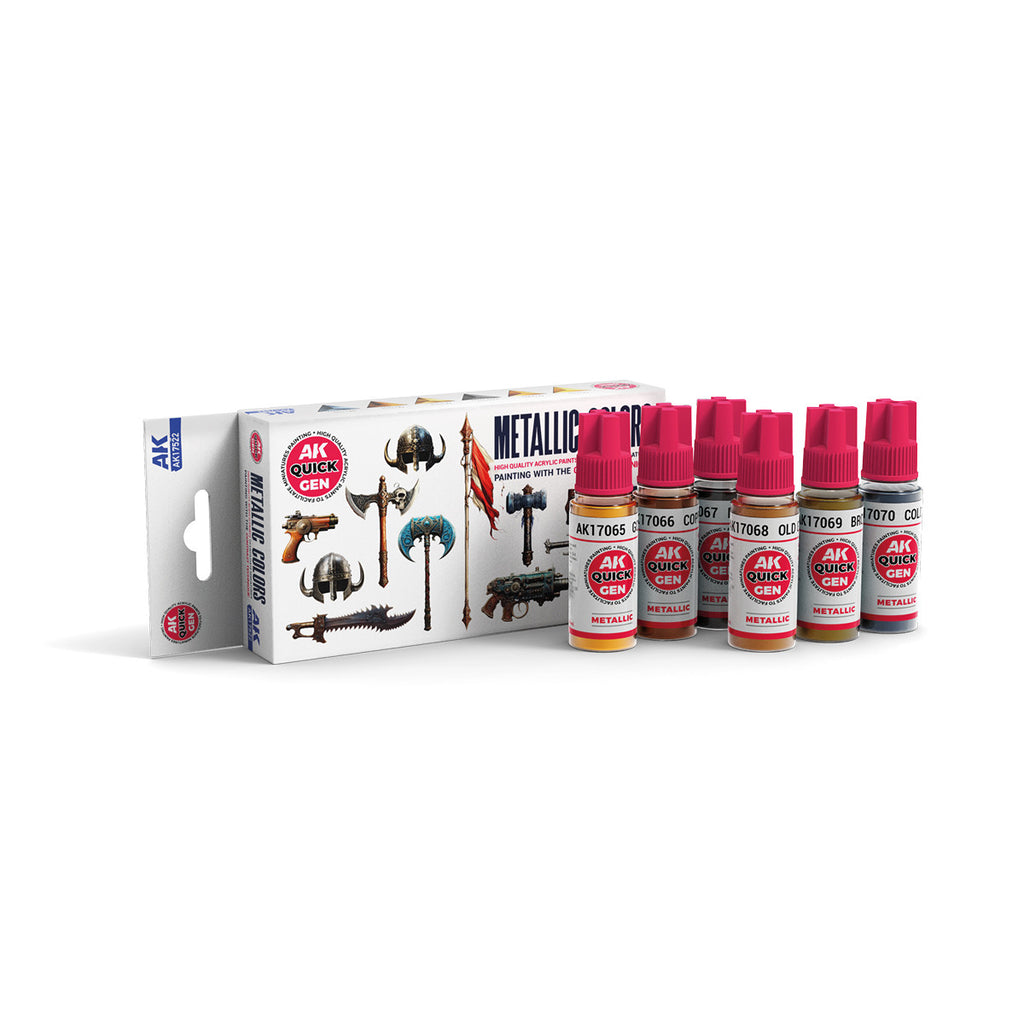AK Interactive AK17522 Quick Gen Metallics Set