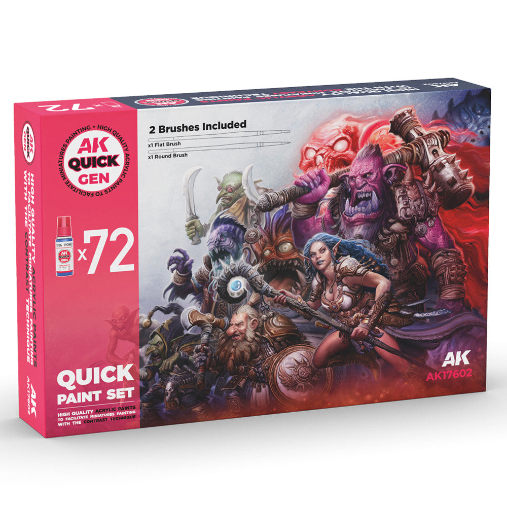 AK Interactive AK17602 Quick Gen Quick Paint Set 72 Quick Gen Colors