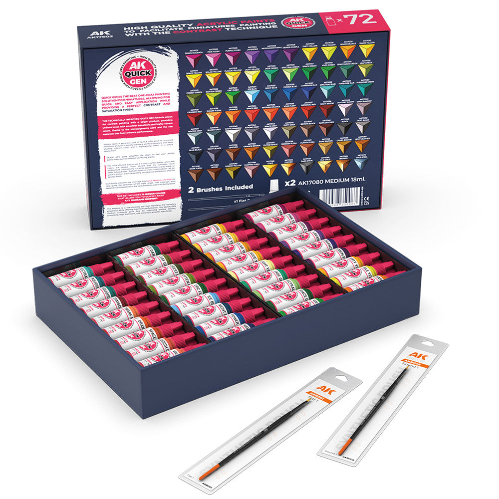 AK Interactive AK17602 Quick Gen Quick Paint Set 72 Quick Gen Colors