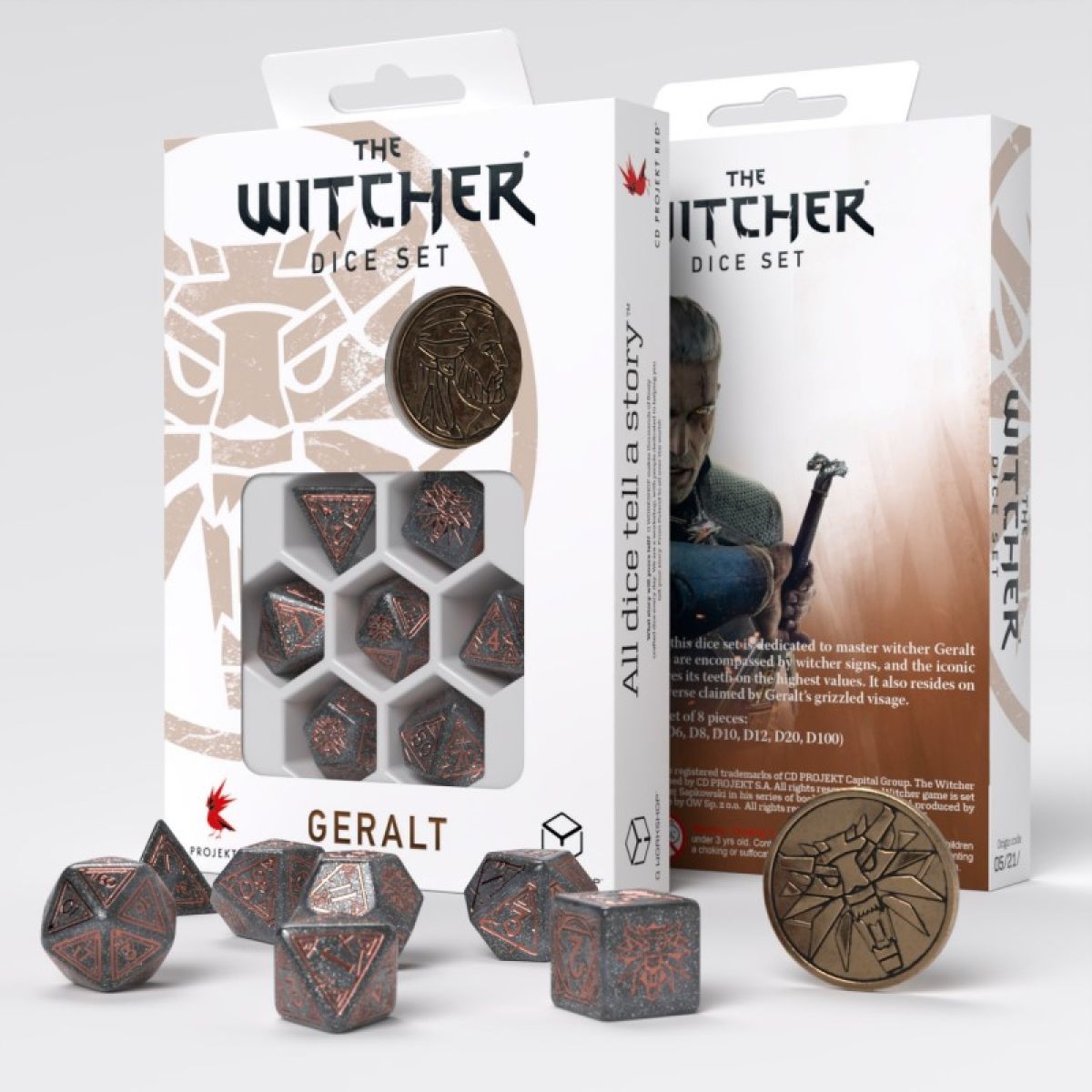 Q Workshop SWGE05 The Witcher Dice Set. Geralt â€“ Price of Neutrality (9250518040813)