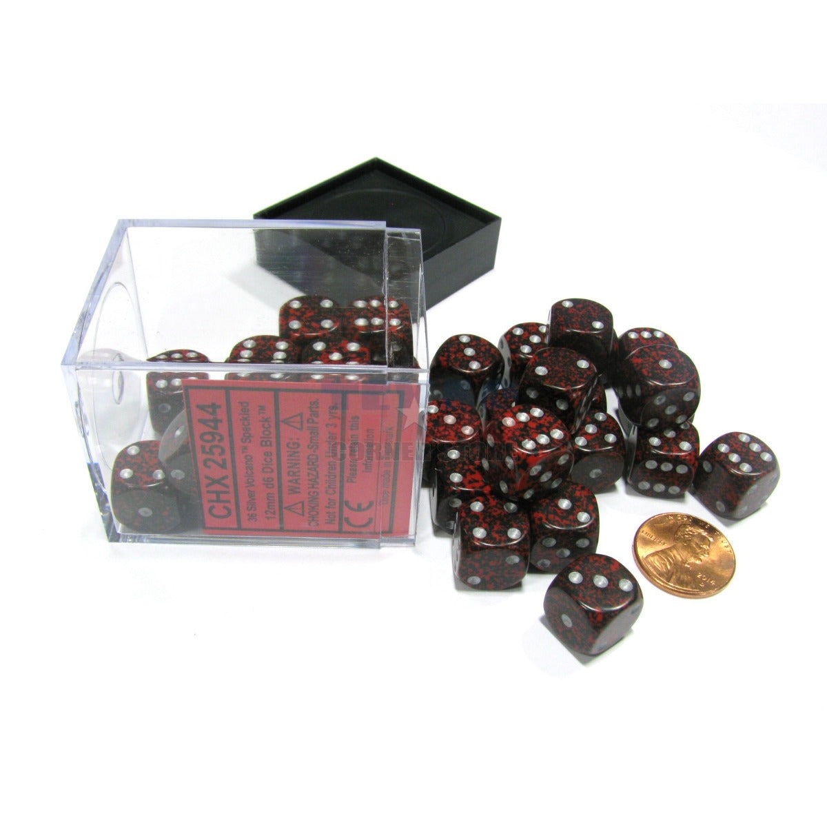 Chessex Speckled 12mm d6 Silver Volcano Dice Block (36 dice)