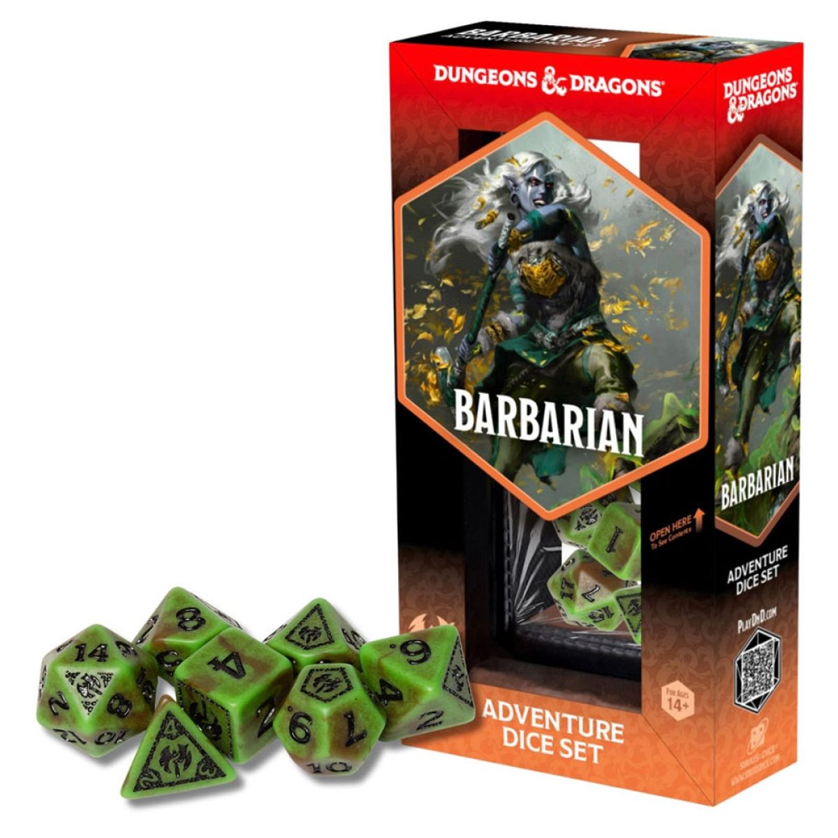 Sirius D&D Adventure Dice Barbarian Green/Brown - SDZ2002-10