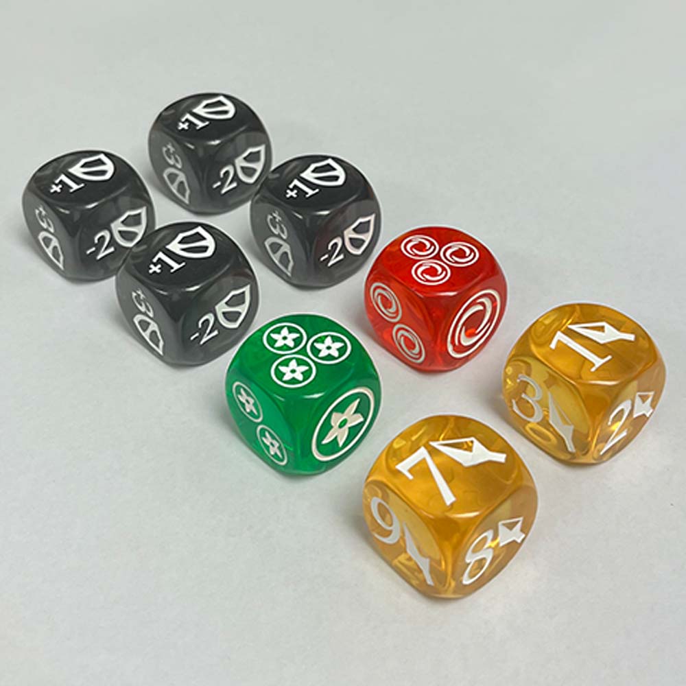 Thai Cards 25mm Flesh and Blood Dice Set 8pc (Clear)