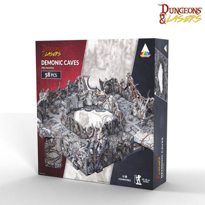Archon Studio DNL0115 Dungeons & Lasers Prismacast Pre-Painted Terrain Demonic Caves Pre-Painted