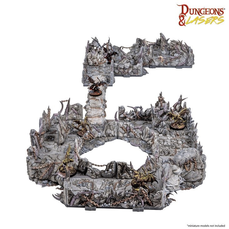 Archon Studio DNL0115 Dungeons & Lasers Prismacast Pre-Painted Terrain Demonic Caves Pre-Painted