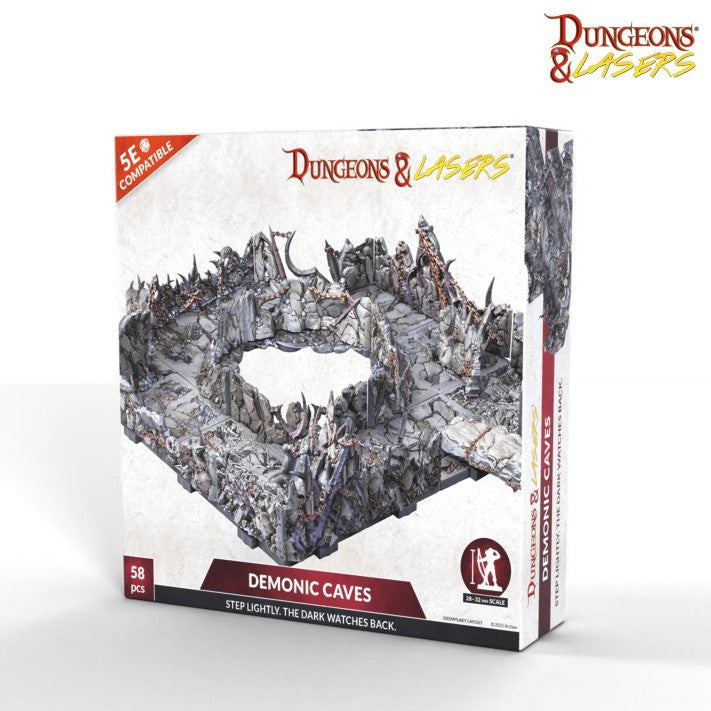 Archon Studio DNL0116 Dungeons & Lasers Half-Height Walls Demonic Caves