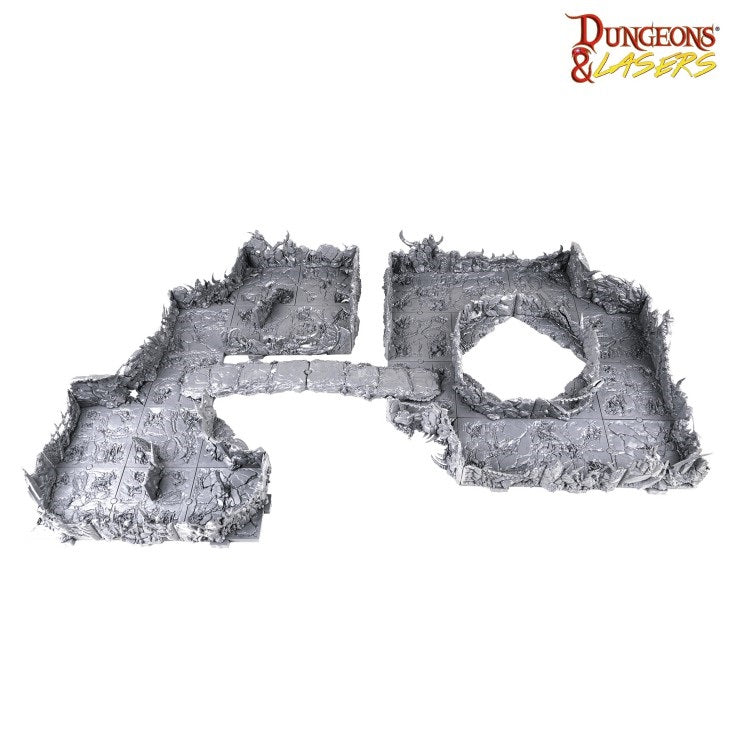 Archon Studio DNL0116 Dungeons & Lasers Half-Height Walls Demonic Caves