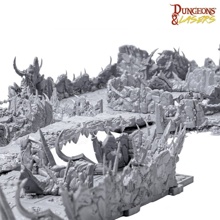 Archon Studio DNL0116 Dungeons & Lasers Half-Height Walls Demonic Caves