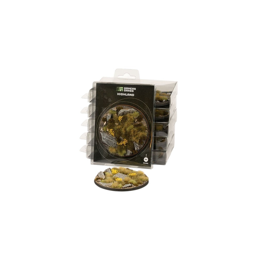 Gamers Grass GGB-HLR90 Battle Ready Bases Highland Round 90mm (x1)