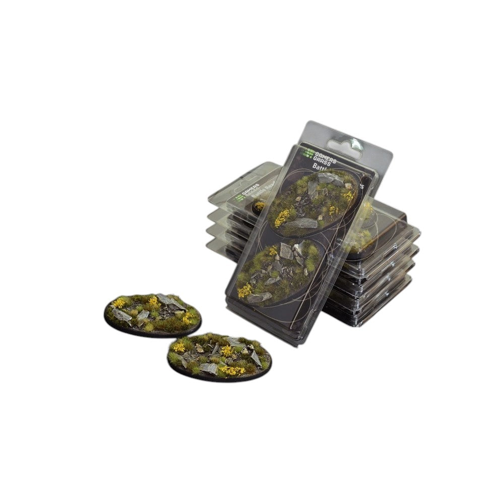 Gamers Grass GGB-HLO90 Battle Ready Bases Highland Oval 90mm (x2)