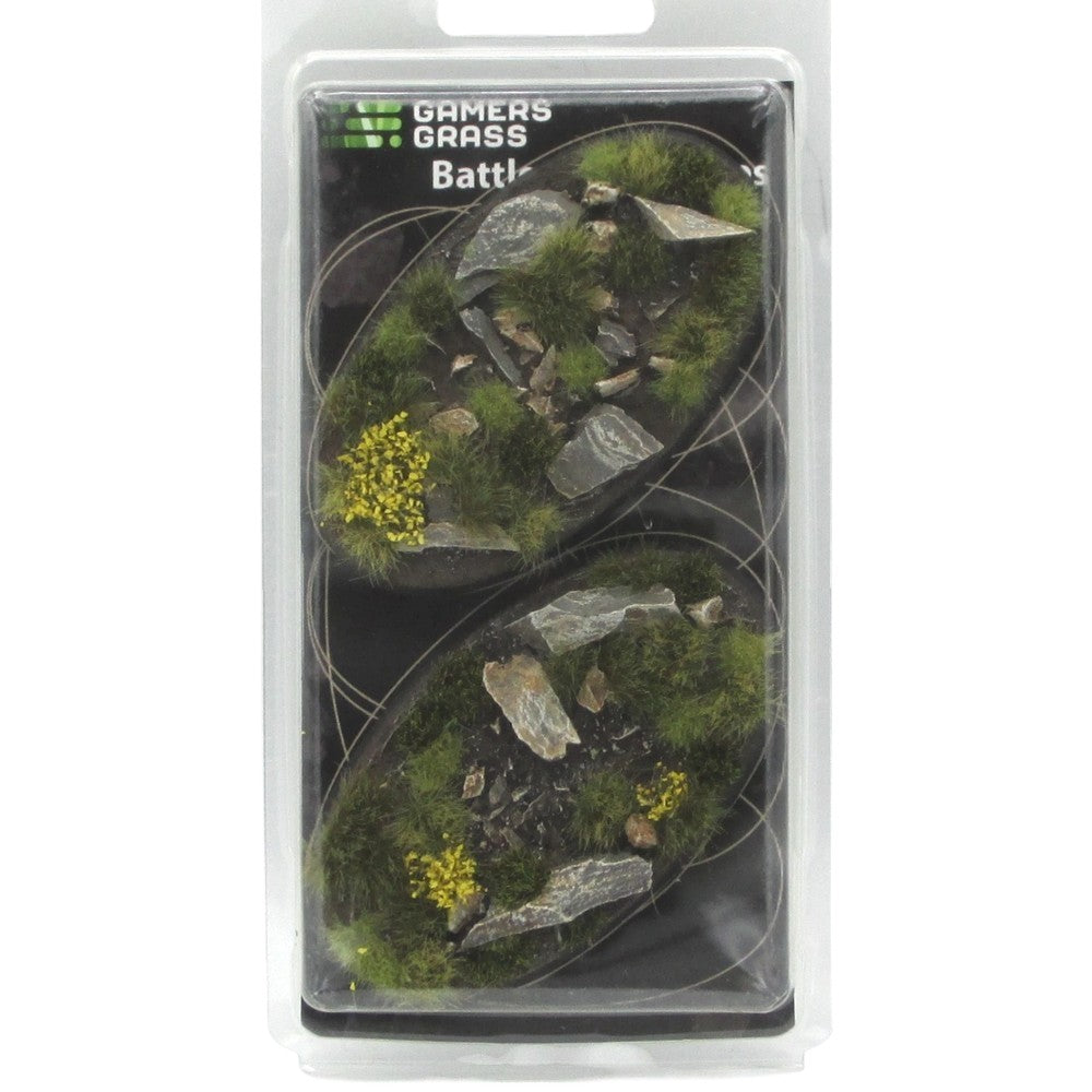 Gamers Grass GGB-HLO90 Battle Ready Bases Highland Oval 90mm (x2)