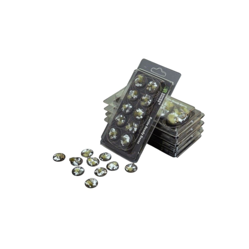 Gamers Grass GGB-WR25 Battle Ready Bases Winter Round 25mm (x10)