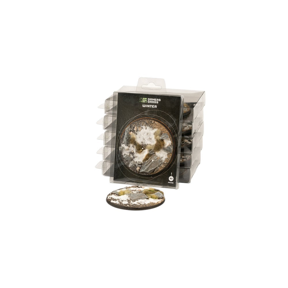 Gamers Grass GGB-WR90 Battle Ready Bases Winter Round 90mm (x1)