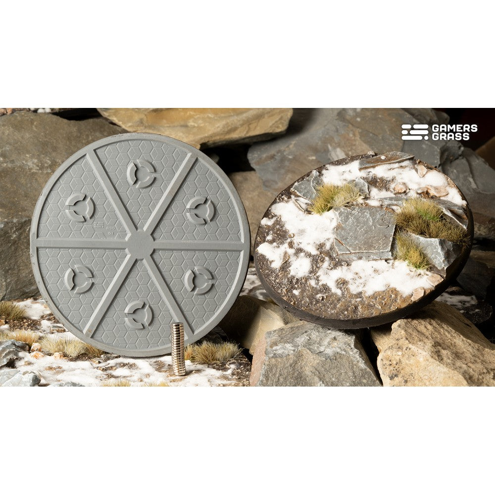 Gamers Grass GGB-WR90 Battle Ready Bases Winter Round 90mm (x1)