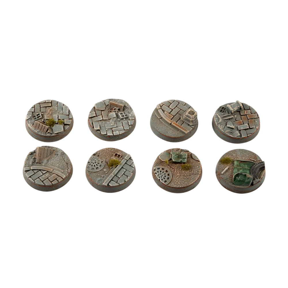 Gamers Grass GGB-UWR28 Battle Ready Bases Urban Warfare Round 28mm (x8)