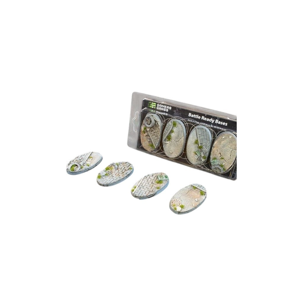 Gamers Grass GGB-UWO60 Battle Ready Bases Urban Warfare Oval 60mm (x4)