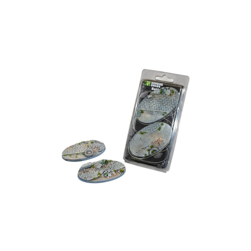 Gamers Grass GGB-UWO90 Battle Ready Bases Urban Warfare Oval 90mm (x2)