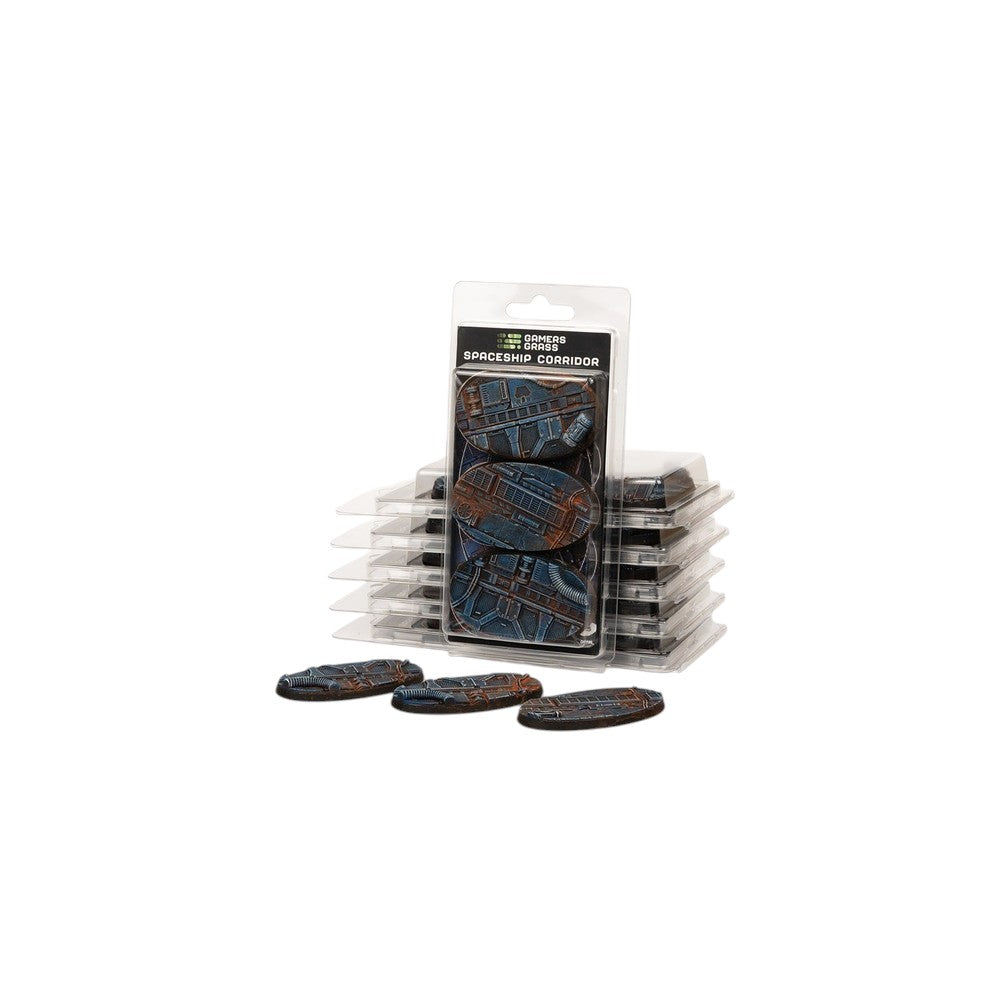 Gamers Grass GGB-SPO75 Battle Ready Bases Spaceship Corridor Oval 75mm (x3)