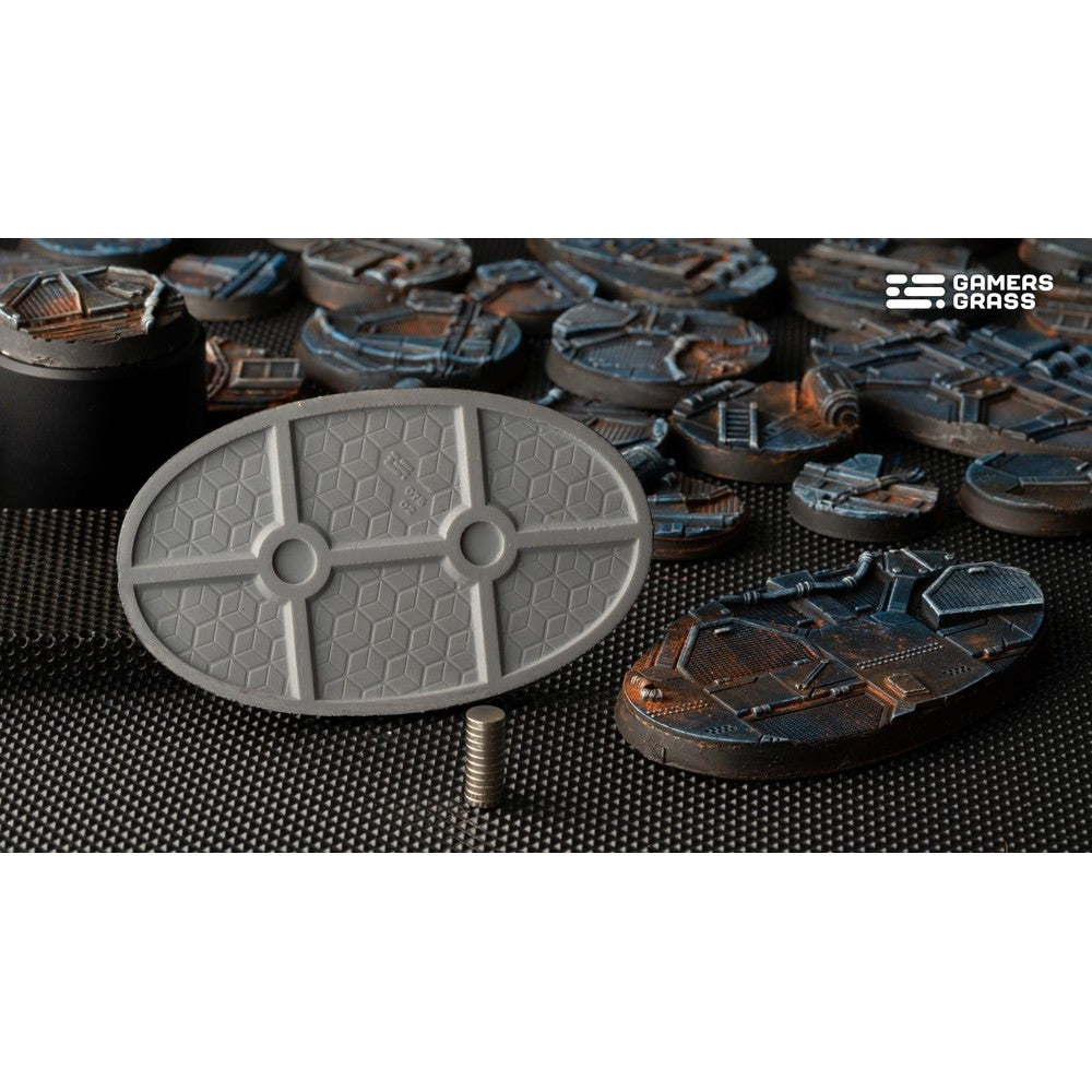 Gamers Grass GGB-SPO75 Battle Ready Bases Spaceship Corridor Oval 75mm (x3)