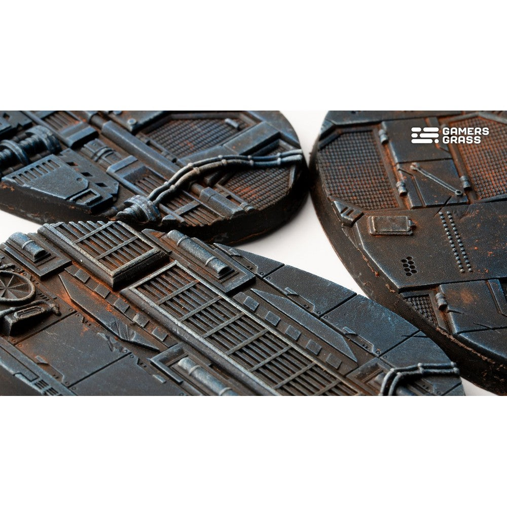 Gamers Grass GGB-SPO75 Battle Ready Bases Spaceship Corridor Oval 75mm (x3)
