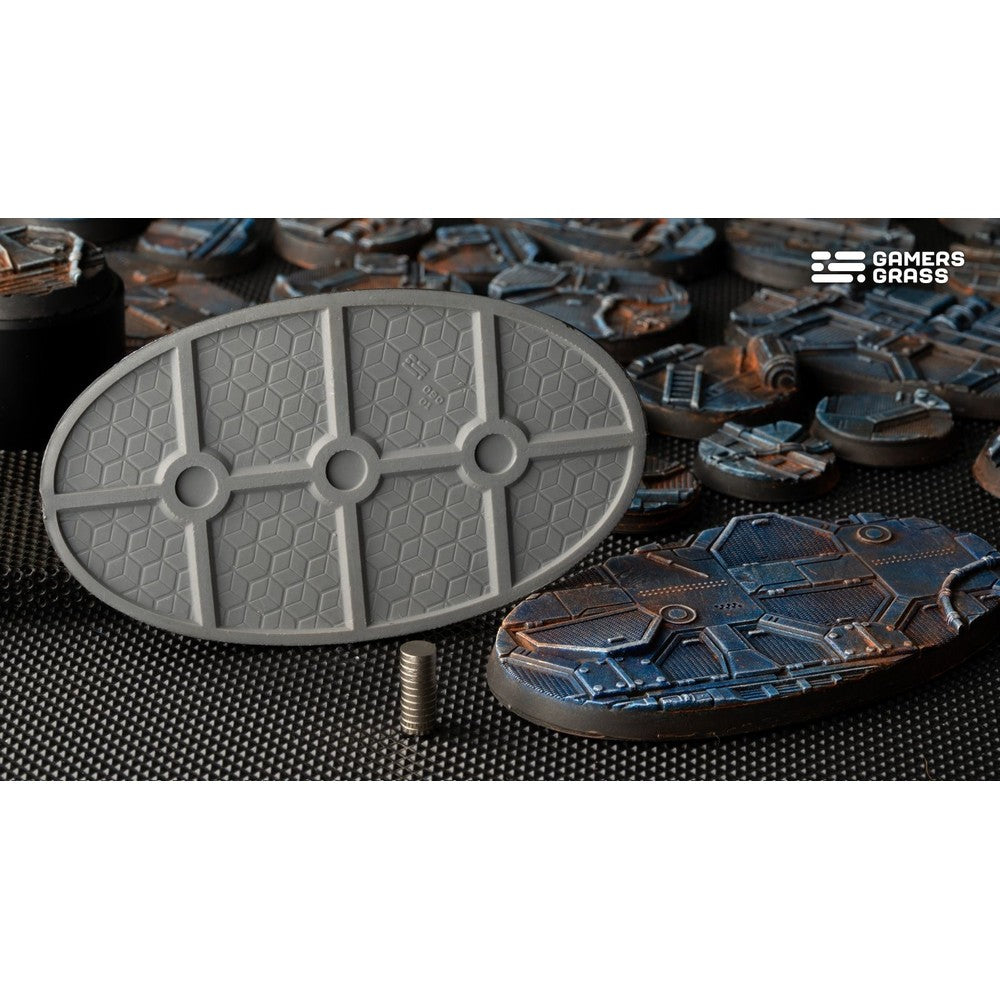 Gamers Grass GGB-SPO90 Battle Ready Bases Spaceship Corridor Oval 90mm (x2)
