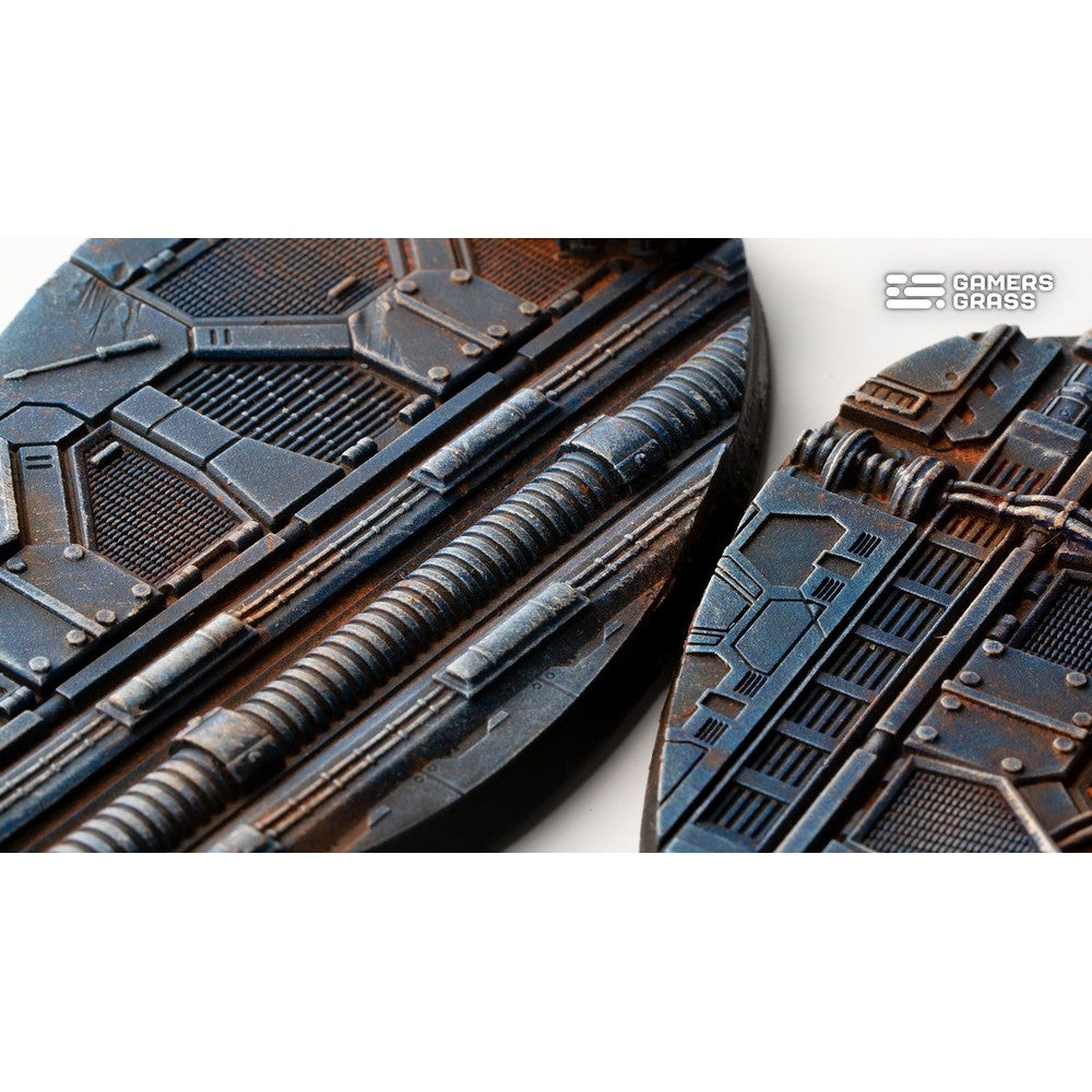 Gamers Grass GGB-SPO90 Battle Ready Bases Spaceship Corridor Oval 90mm (x2)