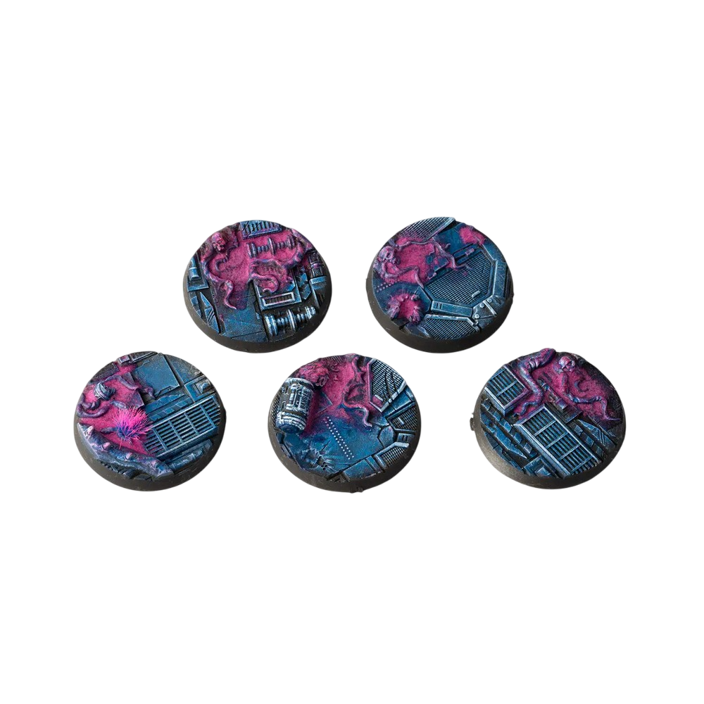 Gamers Grass GGB-AIR40 Battle Ready Bases Alien Infestation Round 40mm (x5)