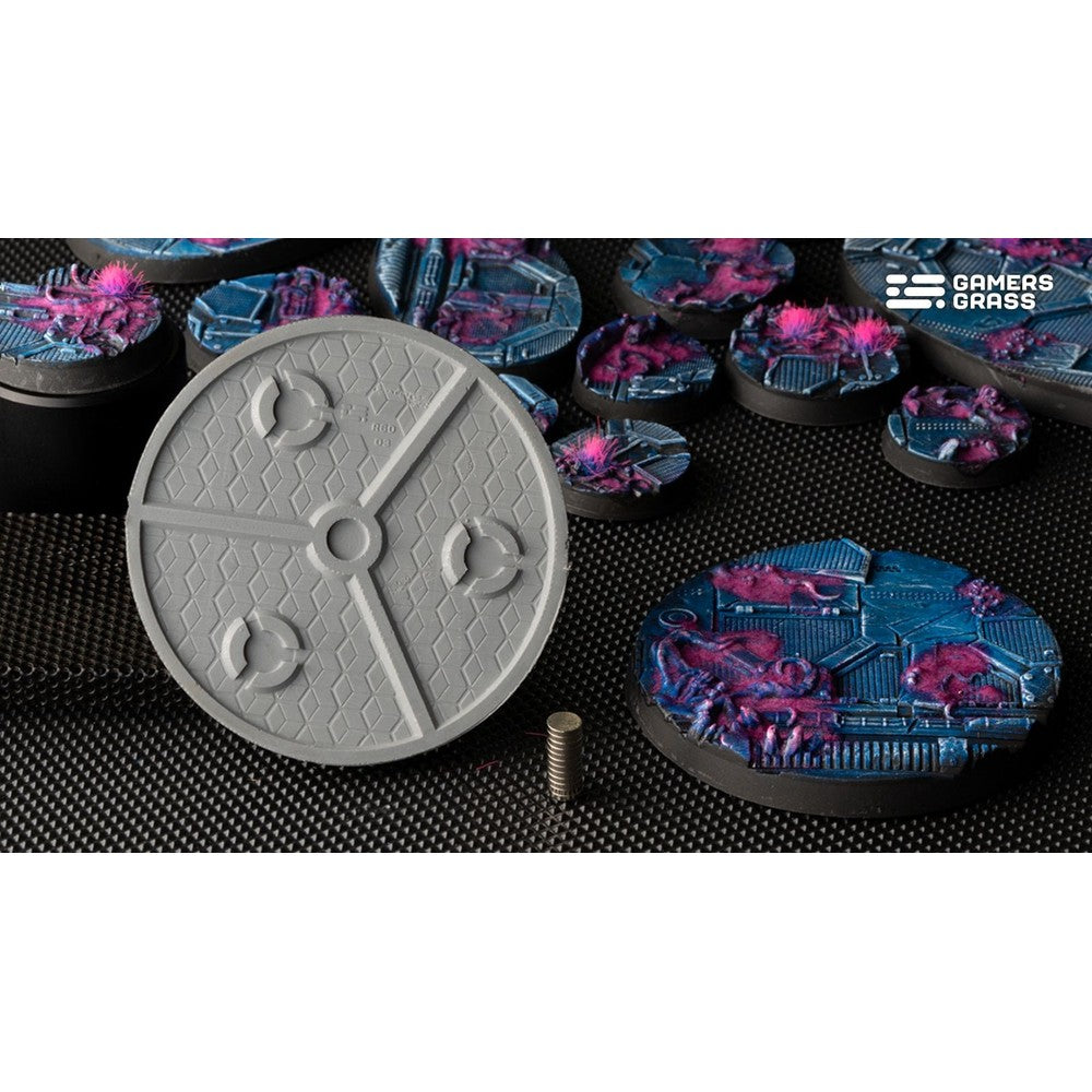 Gamers Grass GGB-AIR60 Battle Ready Bases Alien Infestation Round 60mm (x2)