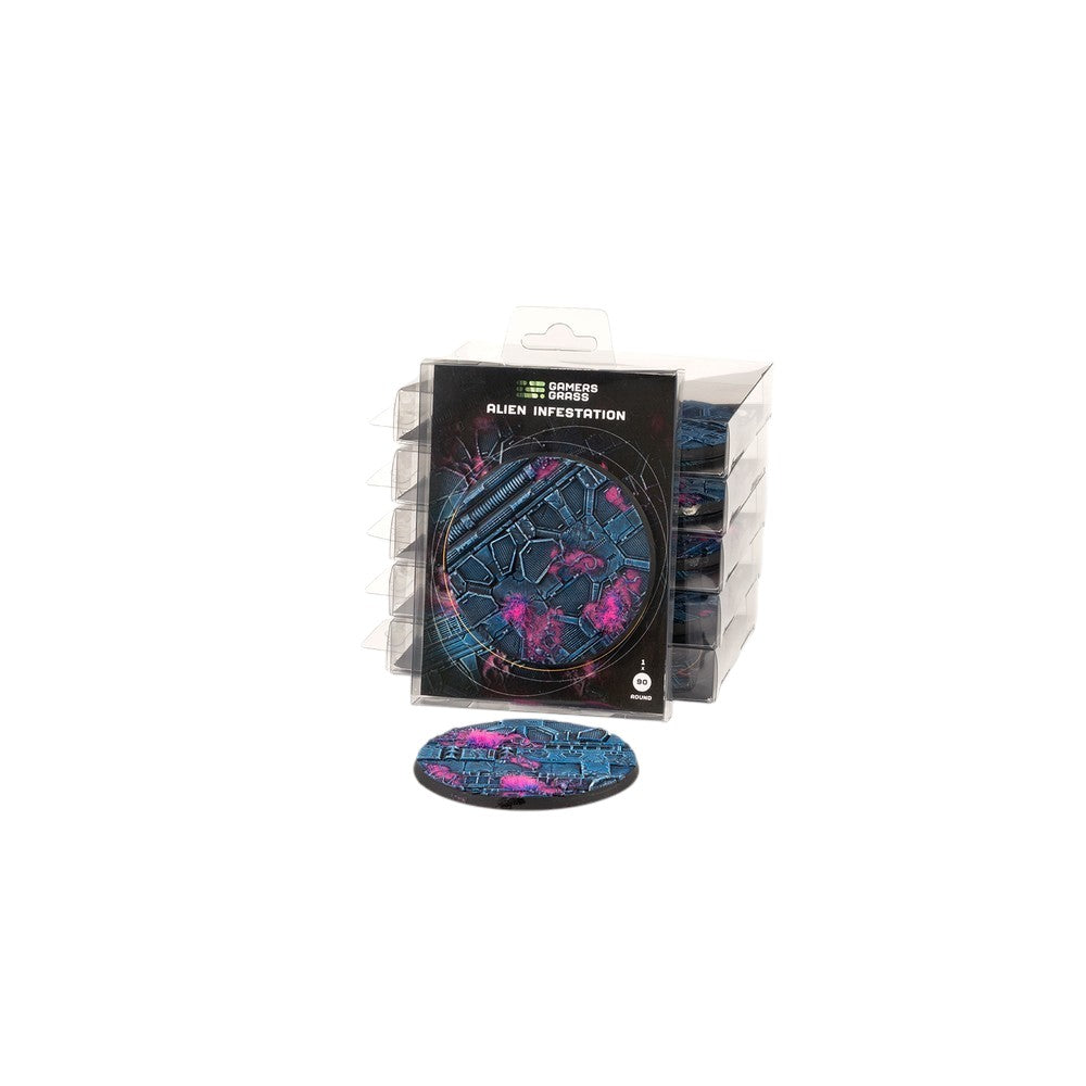 Gamers Grass GGB-AIR90 Battle Ready Bases Alien Infestation Round 90mm (x1)